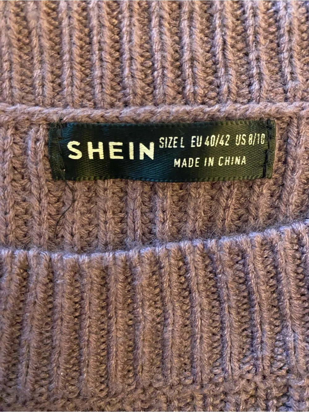SHEIN Womens Purple Crewneck Knit Sweater- Size Large